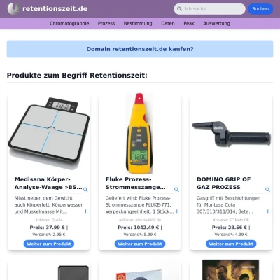 Screenshot retentionszeit.de