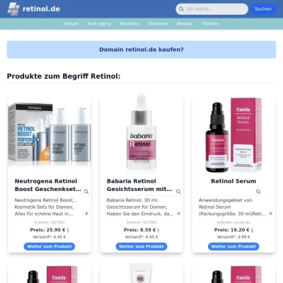 Screenshot retinol.de