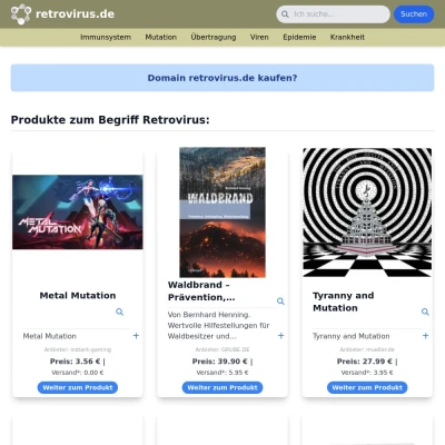Screenshot retrovirus.de