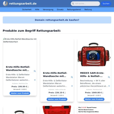 Screenshot rettungsarbeit.de