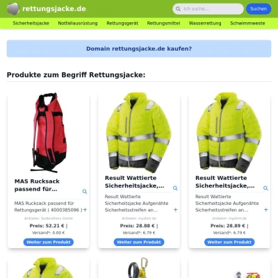 Screenshot rettungsjacke.de