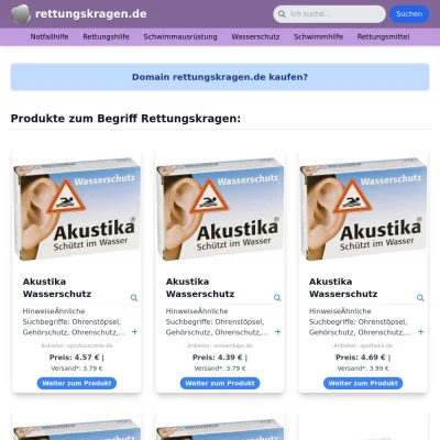 Screenshot rettungskragen.de