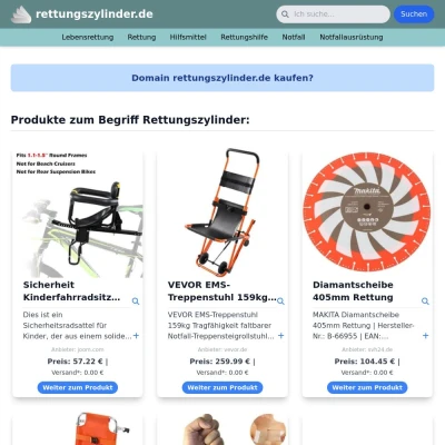 Screenshot rettungszylinder.de