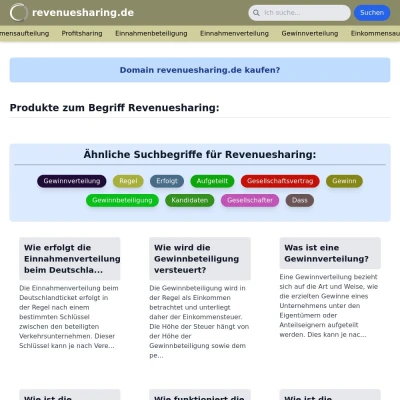 Screenshot revenuesharing.de