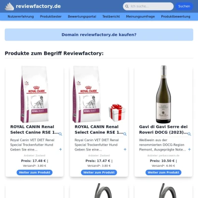 Screenshot reviewfactory.de