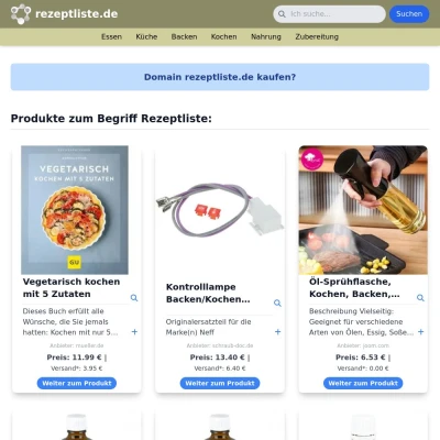Screenshot rezeptliste.de