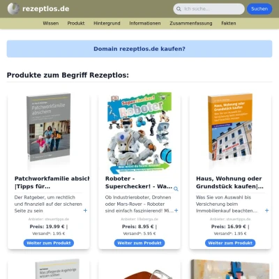 Screenshot rezeptlos.de