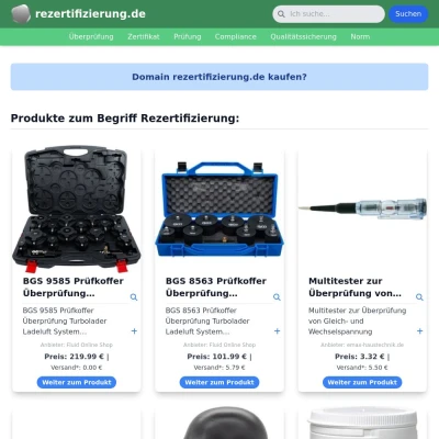 Screenshot rezertifizierung.de