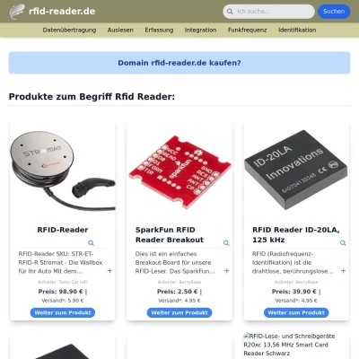 Screenshot rfid-reader.de