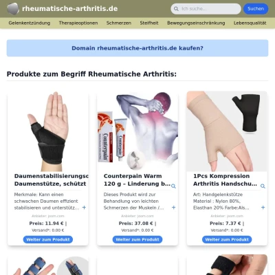 Screenshot rheumatische-arthritis.de