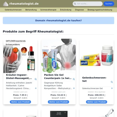 Screenshot rheumatologist.de