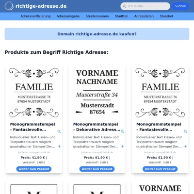 Screenshot richtige-adresse.de