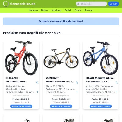 Screenshot riemenebike.de