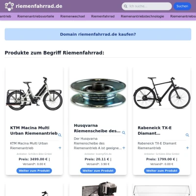 Screenshot riemenfahrrad.de