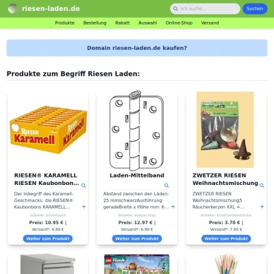 Screenshot riesen-laden.de