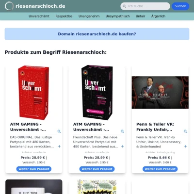 Screenshot riesenarschloch.de