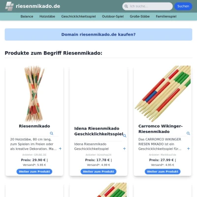 Screenshot riesenmikado.de