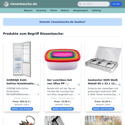 Screenshot riesentasche.de