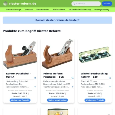 Screenshot riester-reform.de