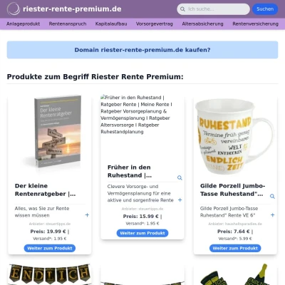 Screenshot riester-rente-premium.de