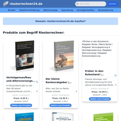 Screenshot riesterrechner24.de