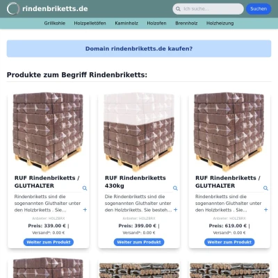 Screenshot rindenbriketts.de