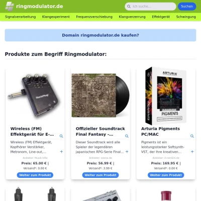 Screenshot ringmodulator.de