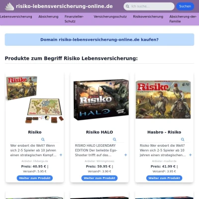 Screenshot risiko-lebensversicherung-online.de