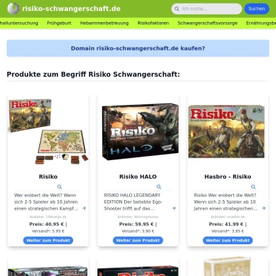 Screenshot risiko-schwangerschaft.de