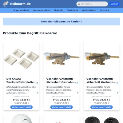 Screenshot risikoarm.de