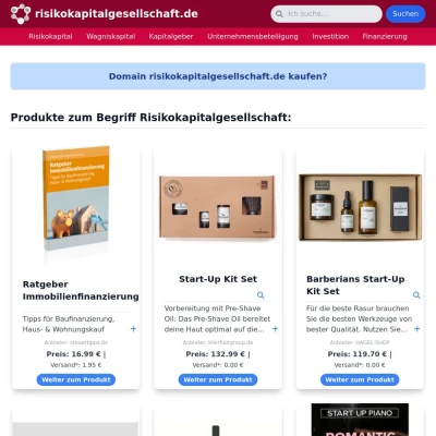 Screenshot risikokapitalgesellschaft.de