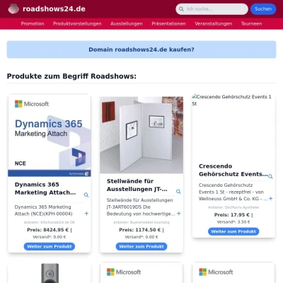 Screenshot roadshows24.de