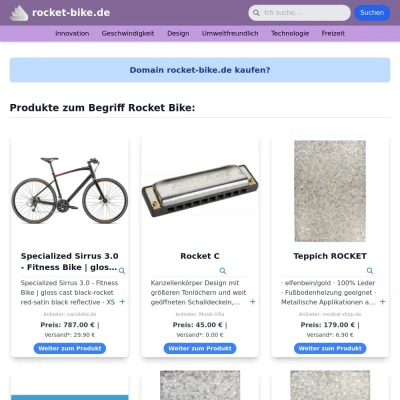 Screenshot rocket-bike.de