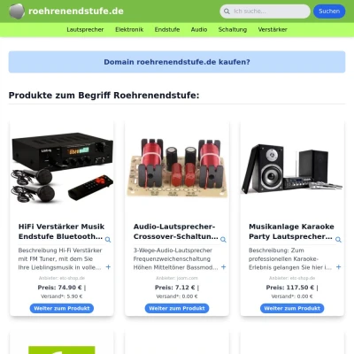 Screenshot roehrenendstufe.de