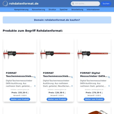 Screenshot rohdatenformat.de