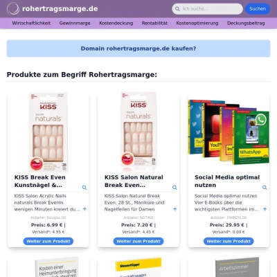 Screenshot rohertragsmarge.de