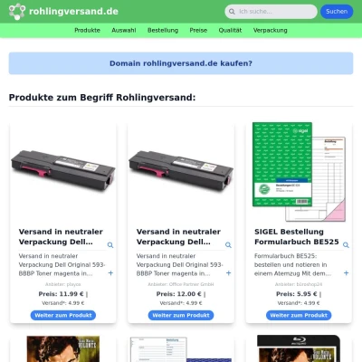 Screenshot rohlingversand.de