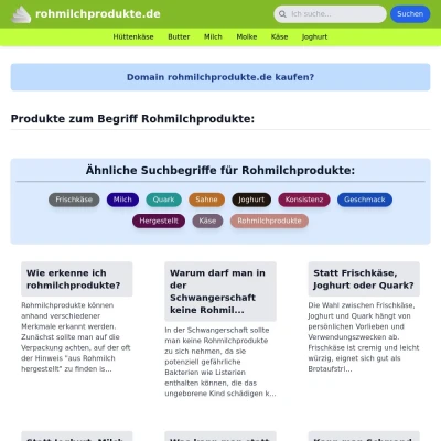 Screenshot rohmilchprodukte.de
