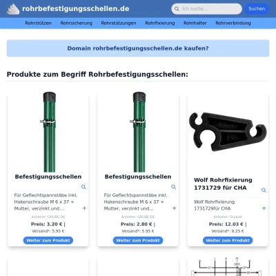 Screenshot rohrbefestigungsschellen.de