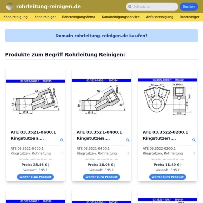 Screenshot rohrleitung-reinigen.de