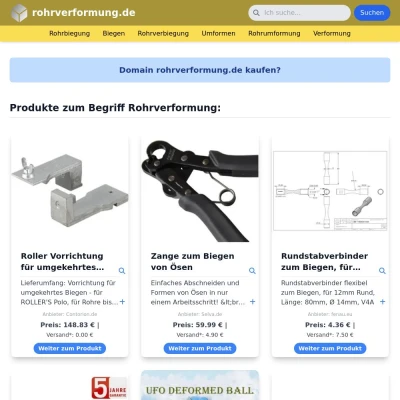 Screenshot rohrverformung.de