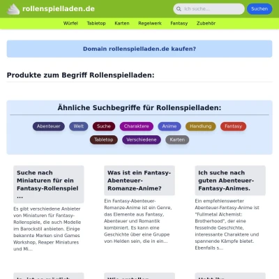 Screenshot rollenspielladen.de