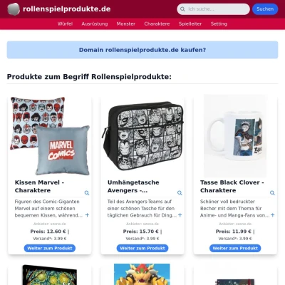 Screenshot rollenspielprodukte.de