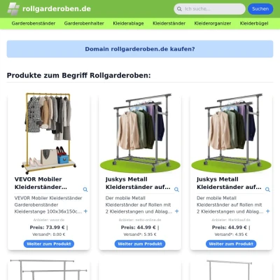 Screenshot rollgarderoben.de