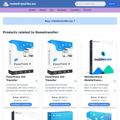 Screenshot rometransfer.eu