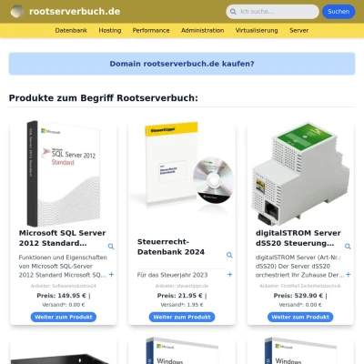 Screenshot rootserverbuch.de