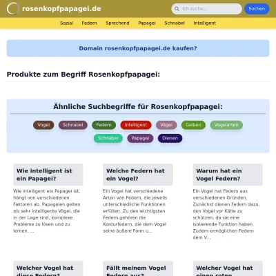 Screenshot rosenkopfpapagei.de