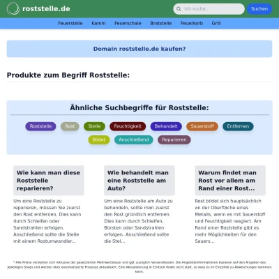 Screenshot roststelle.de