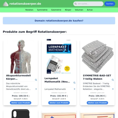Screenshot rotationskoerper.de