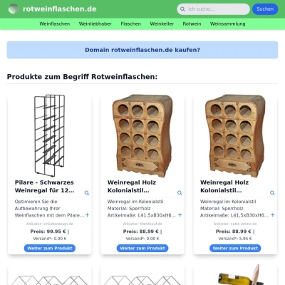 Screenshot rotweinflaschen.de